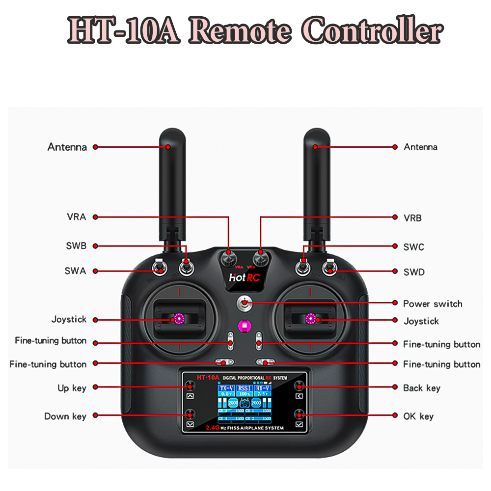 Hotrc HT-10A 2.4G 10CH Transmi - огляд і ціна Rc Helicopter Remote Control